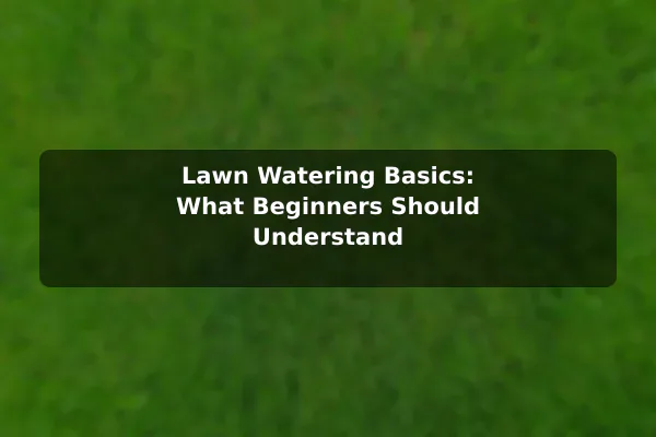 Lawn Watering Basics: What Beginners Should Understand