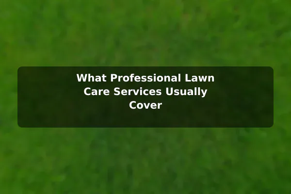 What Professional Lawn Care Services Usually Cover