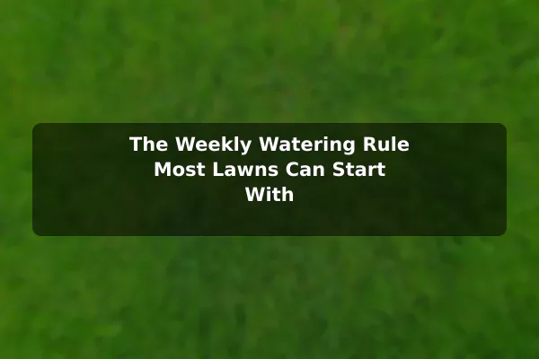 The Weekly Watering Rule Most Lawns Can Start With