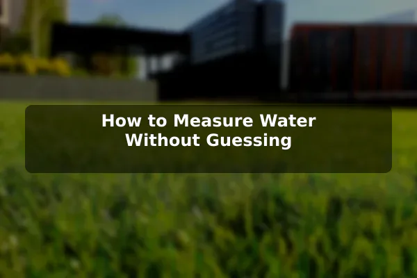 How to Measure Water Without Guessing