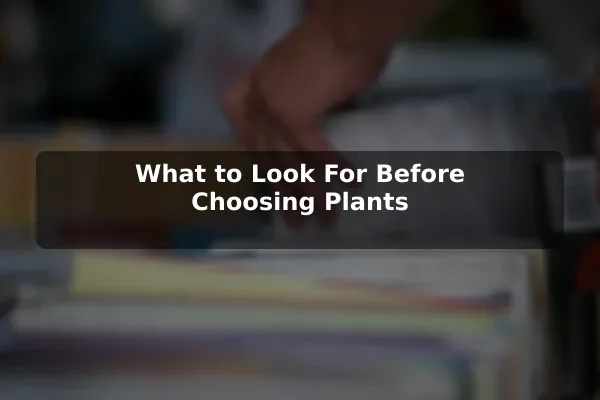 What to Look For Before Choosing Plants