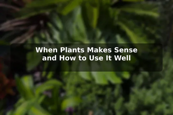 When Plants Makes Sense and How to Use It Well